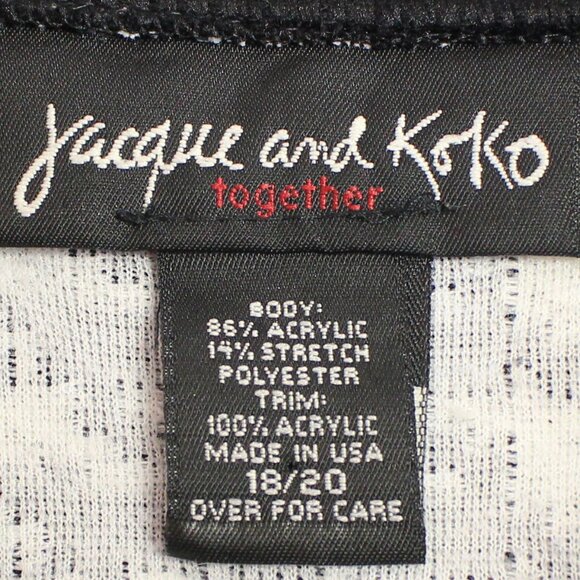 #574B Jacque & Koko Black & White Houndstooth Zip-Up Dress Jacket Size 18/20 - Picture 9 of 10